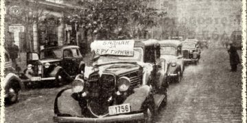 Prvi badnjak na automobilu u Beogradu