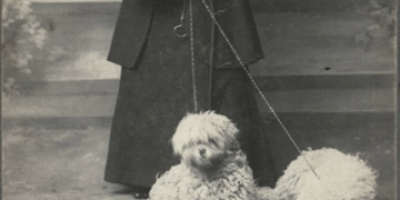 Dama sa kucama iz 1908.